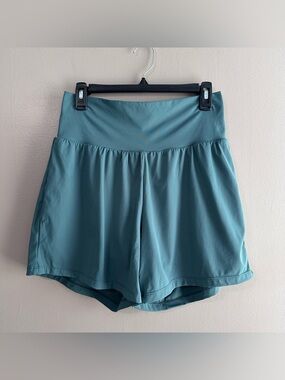 Halara Teal SoftlyZero Airy Super High Waist Flowy Athletic Shorts Womens Large